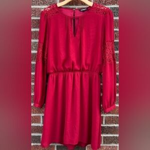 NWT Express Red Long Sleeve Dress